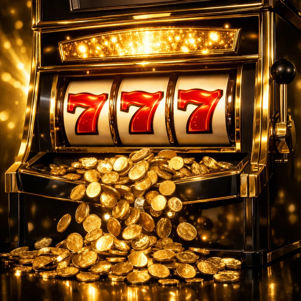 Premium gokkasten met gouden accenten in een luxe casinosfeer